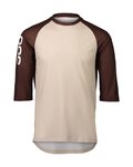 POC Kurzarm Fahrradtrikot - MTB PURE 3/4 - Braun/Beige