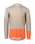 POC Langarm Fahrradtrikot für den Sommer - MTB PURE - Braun/Orange