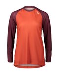 POC Langarm Fahrradtrikot für den Sommer - MTB PURE LADY - bordeaux/Orange