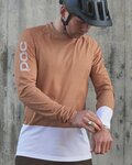 POC Langarm Fahrradtrikot für den Sommer - MTB PURE - Weiß/Braun