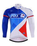 Langarm Fahrradtrikot für den Winter - FDJ 2017 WINTER - Rot/Blau/Weiß