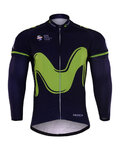 BONAVELO Langarm Fahrradtrikot für den Winter - MOVISTAR 2017 WINTER - Grün/Blau