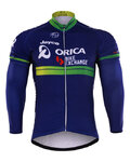 Langarm Fahrradtrikot für den Sommer - ORICA 2017 SUMMER - Blau/Grün