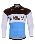 Langarm Fahrradtrikot für den Winter - AG2R 2018 WINTER - Hellblau/Weiß/Braun