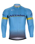 Langarm Fahrradtrikot für den Winter - ASTANA 2018 WINTER - Hellblau