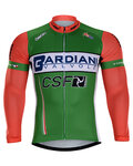 Langarm Fahrradtrikot für den Winter - BARDIANI 2018 WINTER - Grün/Orange