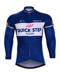 BONAVELO Langarm Fahrradtrikot für den Winter - QUICKSTEP 2018 WNT - Weiß/Blau