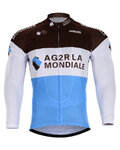Langarm Fahrradtrikot für den Sommer - AG2R 2018 SUMMER - Hellblau/Braun/Weiß