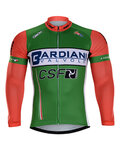 Langarm Fahrradtrikot für den Sommer - BARDIANI 2018 SUMMER - Orange/Grün