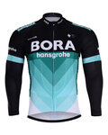 Langarm Fahrradtrikot für den Sommer - BORA 2018 SUMMER - Grün/Schwarz