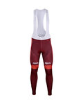 Lange Fahrradhose mit Trägern - KATUSHA 2018 WINTER - Rot/bordeaux