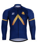 Langarm Fahrradtrikot für den Sommer - AQUA BLUE 2018 SMR - Blau/Gold
