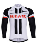 Langarm Fahrradtrikot für den Sommer - SUNWEB 2018 SUMMER - Weiß/Schwarz
