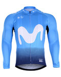 BONAVELO Langarm Fahrradtrikot für den Winter - MOVISTAR 2019 WINTER - Blau