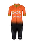 BONAVELO Kurzarm Radtrikot und Shorts - CCC 2020 KIDS - Orange/Schwarz