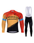 BONAVELO Radtrikot und Hose für den Winter - BAHRAIN MCL. '20 WNT - Rot/Gelb/Schwarz