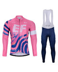 BONAVELO Radtrikot und Hose für den Winter - EDUCATION F. '20 WNT - Blau/Schwarz/Rosa