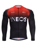 BONAVELO Langarm Fahrradtrikot für den Sommer - INEOS 2020 SUMMER - Rot/Schwarz