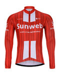 BONAVELO Langarm Fahrradtrikot für den Winter - SUNWEB 2020 WINTER - Rot/Weiß