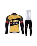 BONAVELO Radtrikot und Hose für den Winter - JUMBO-VISMA 2021 WNT - Gelb/Schwarz