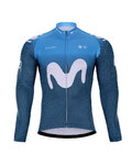 BONAVELO Langarm Fahrradtrikot für den Winter - MOVISTAR 2021 WINTER - Blau/Weiß