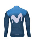 BONAVELO Langarm Fahrradtrikot für den Winter - MOVISTAR 2021 WINTER - Blau/Weiß