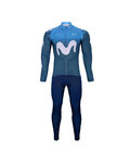 BONAVELO Radtrikot und Hose für den Winter - MOVISTAR 2021 WINTER - Schwarz/Blau