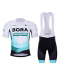 BONAVELO Kurzarm Radtrikot und Shorts - BORA 2021 - Weiß/Grün/Schwarz
