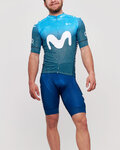 BONAVELO Kurzarm Radtrikot und Shorts - MOVISTAR 2021 - Weiß/Blau