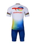 BONAVELO Kurzarm Radtrikot und Shorts - TOTAL ENERGIES 2024 - Blau/Weiß/Gelb