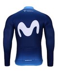 BONAVELO Langarm Fahrradtrikot für den Winter - MOVISTAR 2024 WINTER - Weiß/Blau