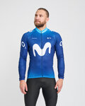 BONAVELO Langarm Fahrradtrikot für den Winter - MOVISTAR 2024 WINTER - Weiß/Blau