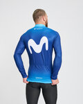 BONAVELO Langarm Fahrradtrikot für den Winter - MOVISTAR 2024 WINTER - Weiß/Blau