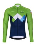 BONAVELO Radtrikot und Hose für den Winter - SLOVENIA WINTER - Grün/Schwarz/Blau
