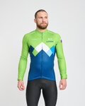 BONAVELO Langarm Fahrradtrikot für den Winter - SLOVENIA - Blau/Grün
