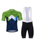 BONAVELO Kurzarm Radtrikot und Shorts - SLOVENIA - Grün/Schwarz/Blau