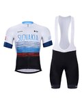 BONAVELO Kurzarm Radtrikot und Shorts - SLOVAKIA - Weiß/Blau/Rot/Schwarz