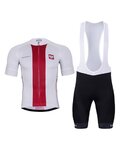 BONAVELO Kurzarm Radtrikot und Shorts - POLAND I. - Weiß/Rot/Schwarz