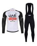BONAVELO Radtrikot und Hose für den Winter - UAE 2024 WINTER - Schwarz/Weiß/Rot