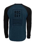 ROCDAY Langarm Fahrradtrikot für den Sommer - STAGE - Schwarz/Blau