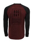 ROCDAY Langarm Fahrradtrikot für den Sommer - STAGE - Rot/Schwarz