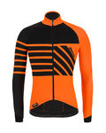 SANTINI Langarm Fahrradtrikot für den Winter - SVOLTA WINTER - Schwarz/Orange