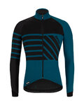 SANTINI Langarm Fahrradtrikot für den Winter - SVOLTA WINTER - Schwarz/Blau