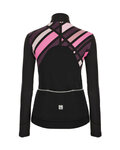 SANTINI Langarm Fahrradtrikot für den Winter - CORAL RAGGIO LADY - Rosa/Schwarz