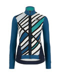 SANTINI Langarm Fahrradtrikot für den Winter - CORAL RAGGIO LADY - Blau