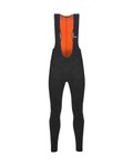 SANTINI Lange Fahrradhose mit Trägern - LAVA WINTER - Schwarz/Orange