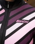 SANTINI Langarm Fahrradtrikot für den Winter - CORAL RAGGIO LADY - Rosa/Schwarz
