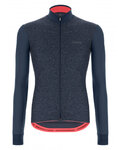 SANTINI Langarm Fahrradtrikot für den Winter - COLORE PURO WINTER - Blau