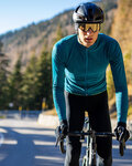 SANTINI Langarm Fahrradtrikot für den Winter - COLORE PURO WINTER - Grün