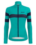 SANTINI Radtrikot und Hose für den Winter - CORAL B. LADY WINTER - Blau/Hellblau